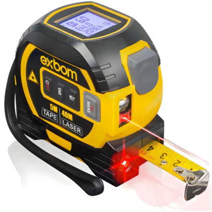Trena Digital XBOM 3 em 1 Laser 40m com Nível e Fita Métrica Fornecedor Atacado Caixa Fechada