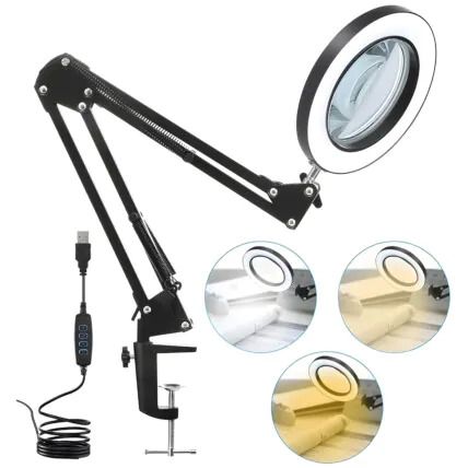 Luminária Lupa Estética Profissional Ring Light Mesa Tomate Fornecedor Atacado Caixa Fechada