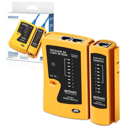 Testador de cabo RJ45 E RJ11 Exbom 03461 - FEPRO-TR270 Fornecedor Atacado Caixa Fechada