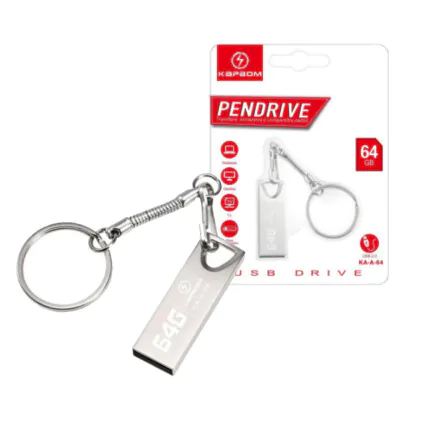 Pen Drive 64GB Usb com Chaveiro Kapbom - KA-A-64 Fornecedor Atacado Caixa Fechada