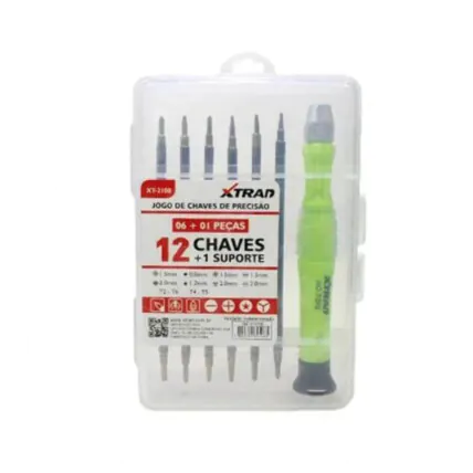 Jogo de Chaves de Precisão Xtrad 12 Chaves - XT-2108 Fornecedor Atacado Caixa Fechada