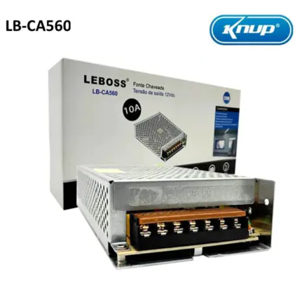 Fonte Chaveada de Baixa Potência Multiuso Entrada Bivolt Saída 12V 10A Leboss - LB-CA560 Fornecedor Atacado Caixa Fechada