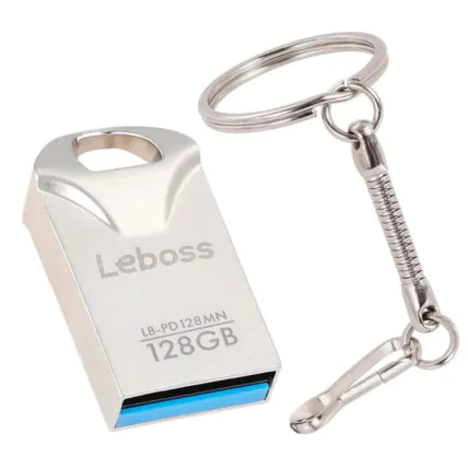 Pendrive Mini 128GB Usb 2.0 com Chaveiro Leboss LB-PD128MN Fornecedor Atacado Caixa Fechada