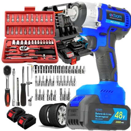 Chave de Impacto e Kit de Ferramentas e Catraca 46 Peças Fornecedor Atacado Caixa Fechada