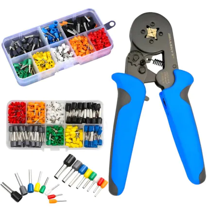 Kit Alicate Crimpar Ilhós Tubular 0,25 10mm Caixa 400 Ilhós Fornecedor Atacado Caixa Fechada