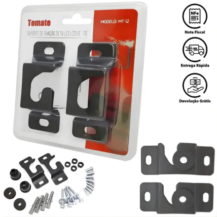 Suporte Fixo Tomate MT-12 p/ TV 13" a 70" Parede VESA Preto Fornecedor Atacado Caixa Fechada