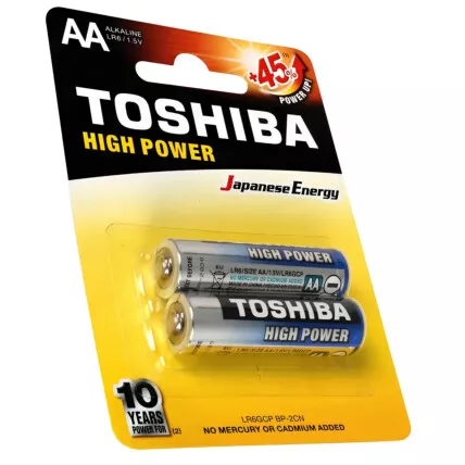 Pilha AA Alcalina Toshiba LR6GCP Cartela Com 2 unidades Fornecedor Atacado Caixa Fechada