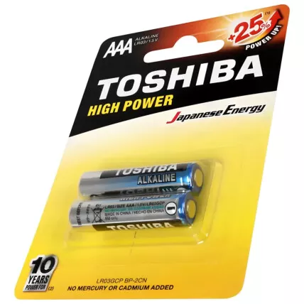 Pilhas Alcalinas Toshiba AAA Palito Cartela 2 Unidades Fornecedor Atacado Caixa Fechada