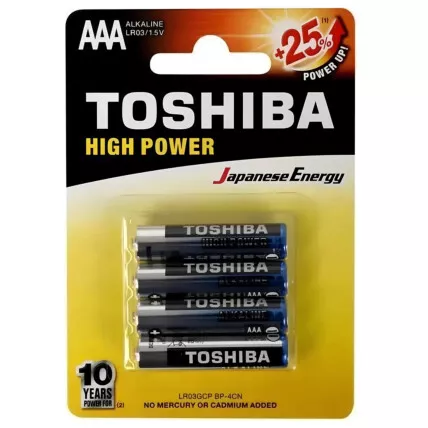 Pilhas Alcalinas Toshiba Aaa Palito Cartela Com 4 Unidades Fornecedor Atacado Caixa Fechada