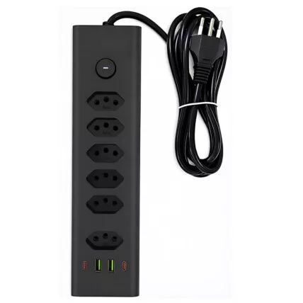Filtro de Linha Extensão 3 USB 6 Tomadas 2 USB-C Fornecedor Atacado Caixa Fechada
