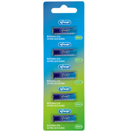 Bateria de Litio 12V Ultra Alcalina Cartela com 5 Unidades KNUP - KP-27A Fornecedor Atacado Caixa Fechada