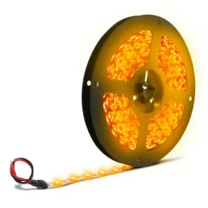 Fita de Led Amarelo Âmbar 5 Metros 12V 4.8W Bivolt Lux Power - 3528AM Fornecedor Atacado Caixa Fechada