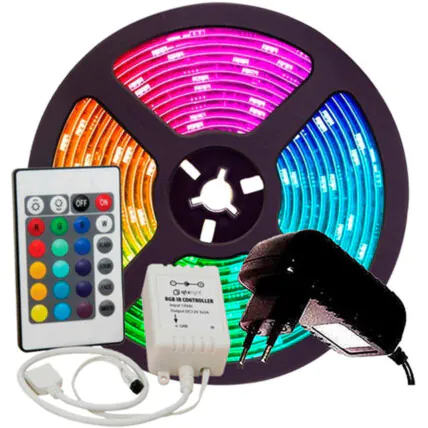 Fita Led 3528 RGB 4 Cores com Fonte de Alimentação Kapbom - KAP-3528RGB Fornecedor Atacado Caixa Fechada