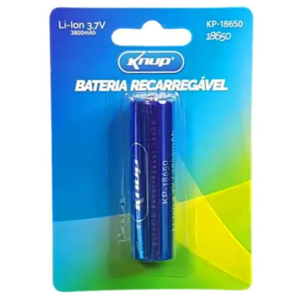 Bateria p/ Lanterna Recarregável 3,7v 3800mah - Knup Kp-18650 Fornecedor Atacado Caixa Fechada
