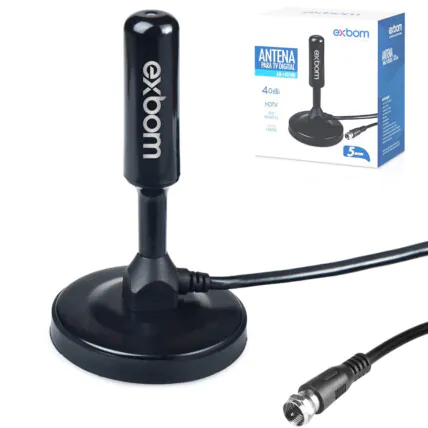 Antena Digital MAX HDTV / UHF / VHF Interna e Externa EXBOM - AN-I4050B Fornecedor Atacado Caixa Fechada