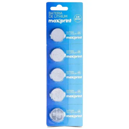 Bateria de Lithium 3V CR2032 5 Unidades MAXPRINT - 758604 Fornecedor Atacado Caixa Fechada