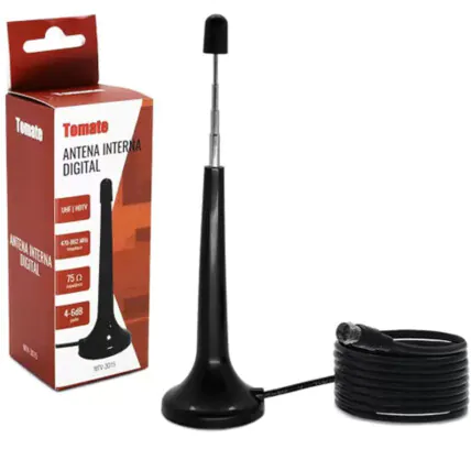 Antena Interna Digital para TV UHF/HDTV Cabo 3 Metros Tomate - MTV-3015 Fornecedor Atacado Caixa Fechada