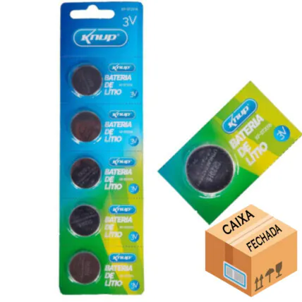 Bateria 3v Lithium Cartela com 5 Unidades - KP-BT2016 Fornecedor Atacado Caixa Fechada