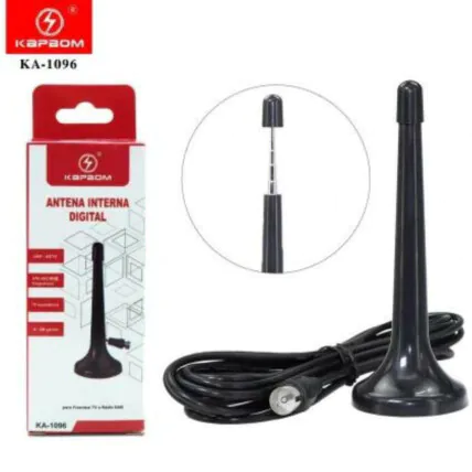 Antena Interna Digital UHF HDTV com Cabo 3 Metros - KA-1096 Fornecedor Atacado Caixa Fechada