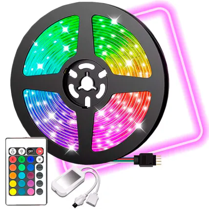 Fita de Led RGB 3528 5 Metros com Controle 12V 4.8W - LEY-3528 Fornecedor Atacado Caixa Fechada