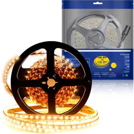 Fita de Led 3528 Branco Quente 3000k 240 Leds IP20 5 Metros - 3528-BQ-IP20-240L Fornecedor Atacado Caixa Fechada
