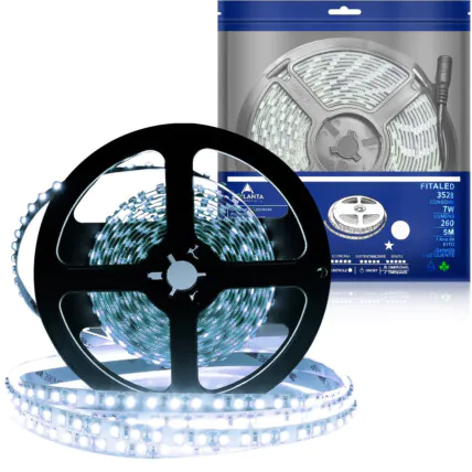 Fita De LED 5 Metros com IP65 Branco Frio 60 LEDS 3528 - 3528-BF-S Fornecedor Atacado Caixa Fechada