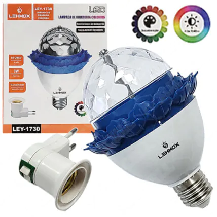 Lâmpada De Led Giratória Colorida Lehmox - LEY-1730 Fornecedor Atacado Caixa Fechada