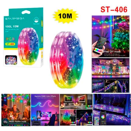 Fita 10 Metros de Led Colorida RGB Iluminação Decoração - ST-406 Fornecedor Atacado Caixa Fechada