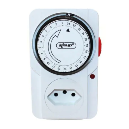 Timer Analógico Bivolt Temporizador Mecânico com Led Indicador Knup - KP-ES01 Fornecedor Atacado Caixa Fechada