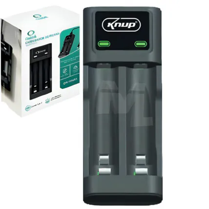Carregador de Pilhas AA / AAA Conexão Type-C KNUP - KP-CP601 Fornecedor Atacado Caixa Fechada