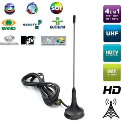 Antena Interna Mini Base Ima Cabo de 1.5 metros Exbom - AN-S10 Fornecedor Atacado Caixa Fechada