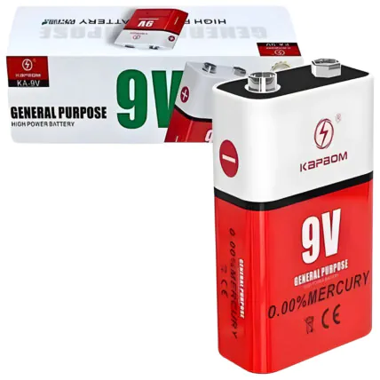 Bateria Pilha Alcalina 9V Uso Geral Kapbom KA-9V Fornecedor Atacado Caixa Fechada