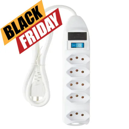 Filtro de Linha Extensão 1.5m 5 tomadas e interruptor Knup - SL7605 Fornecedor Atacado Caixa Fechada