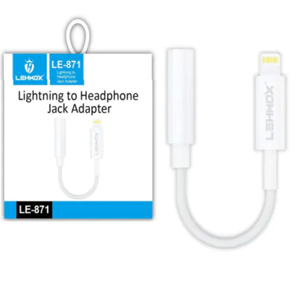 Adaptador IOS Lightning para P2 3.5mm Sem Bluetooth LEHMOX - LE-871 Fornecedor Atacado Caixa Fechada