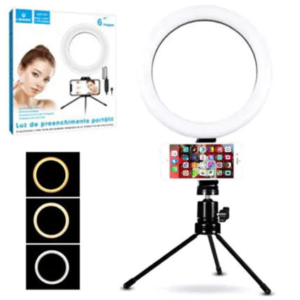 Ring Light 6 Polegadas Iluminação Led Make Unhas Foto Vídeo - LEY-43 Fornecedor Atacado Caixa Fechada