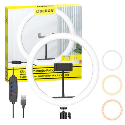 Ring Light para Celular 10 Polegadas LED 20W OBERON - OR-PL10 Fornecedor Atacado Caixa Fechada