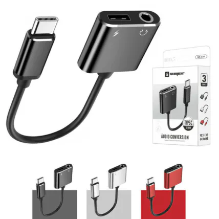 Adaptador Tipo C Para Fone De Ouvido Carregador Xiaomi Mi8 Sumexr - SX-ZJ7 Fornecedor Atacado Caixa Fechada
