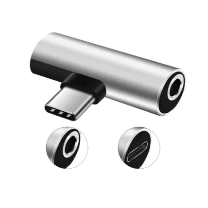Adaptador Type C Macho para Type C e P2 Fêmea Verde - ZJT-T-02 Fornecedor Atacado Caixa Fechada