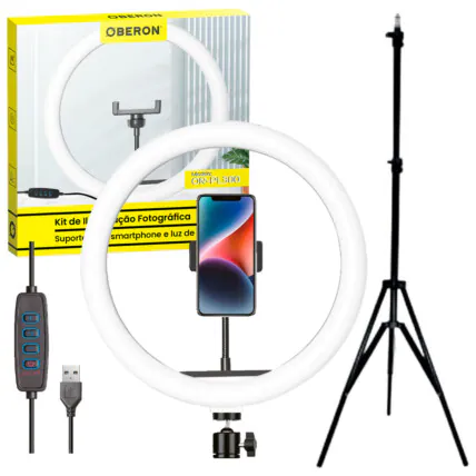 Ring Light Profissional 12 Polegadas KIT com Tripe 2 Metros - OR-PL300 KIT Fornecedor Atacado Caixa Fechada
