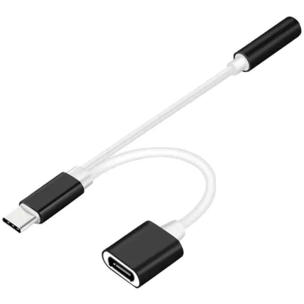 Adaptador Type-C P2 com Saída Dupla Fone e Carregador Verde - ZJT-T-06 Fornecedor Atacado Caixa Fechada