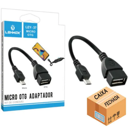 Adaptador Micro OTG para Celular LEHMOX - LEY-37 Fornecedor Atacado Caixa Fechada