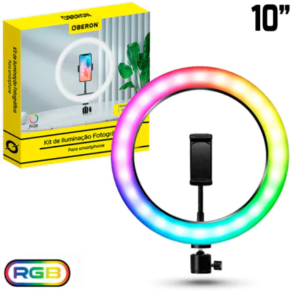 Ring Light Profissional RGB 10 Polegadas com Suporte para Celular - OR-PL10R Fornecedor Atacado Caixa Fechada
