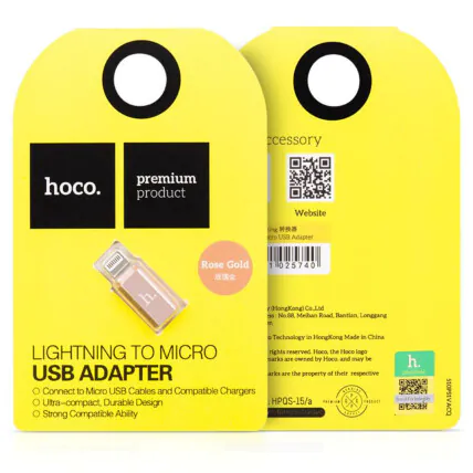 Adaptador De Celular IOS Lightning Para Micro USB V8 Hoco - USB ADAPTER Fornecedor Atacado Caixa Fechada