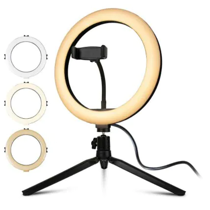 Ring Light 8 Polegadas Usb Led com Tripé de Mesa - LEY-271 Fornecedor Atacado Caixa Fechada