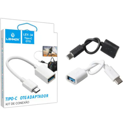 Adaptador OTG Tipo C para Celular e Tablet Lehmox - LEY-34 Fornecedor Atacado Caixa Fechada