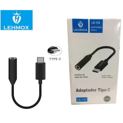 Adaptador Tipo C para P2 3.5mm Lehmox - LE-153 Fornecedor Atacado Caixa Fechada