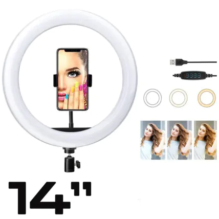 Ring Light 14" LED Profissional para Celular Fornecedor Atacado Caixa Fechada