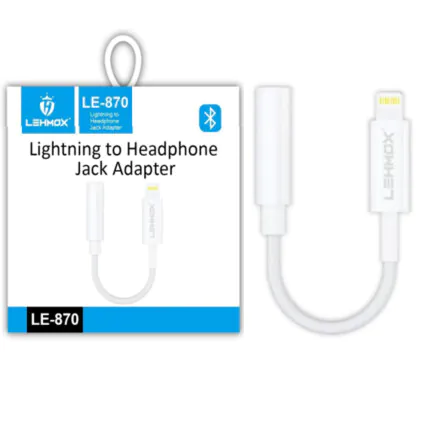 Adaptador IOS Lightning para P2 3.5mm com Bluetooth LEHMOX - LE-870 Fornecedor Atacado Caixa Fechada