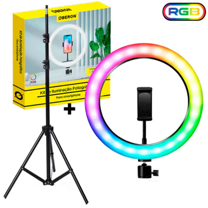 Ring Light Profissional RGB 10 Polegadas Kit com Tripe 2 Metros - OR-PL10R KIT Fornecedor Atacado Caixa Fechada