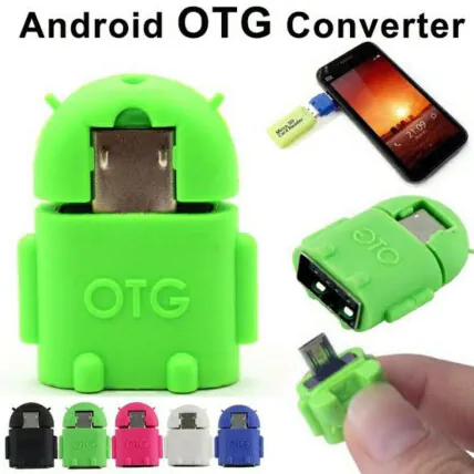 Adaptador OTG Micro USB V8 Macho para USB Fêmea Verde - V8-OTG Fornecedor Atacado Caixa Fechada